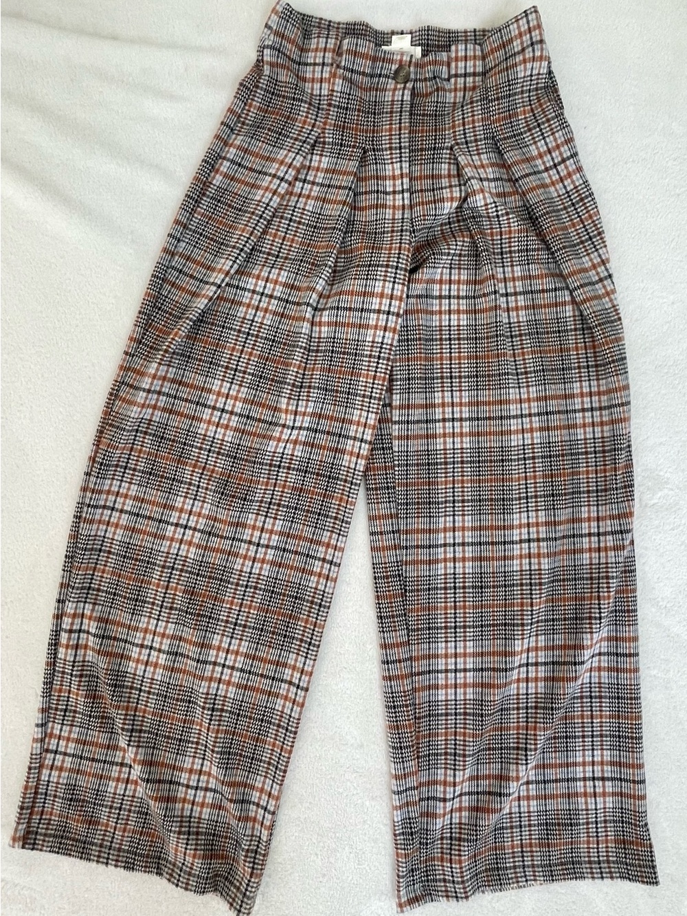 Anthropologie Maeve Avery Plaid Wide Leg Trousers Size US 4 (UK 8 and EU 36)